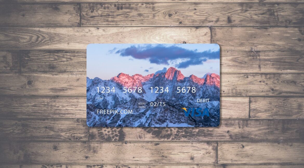 Credit card with mounting design