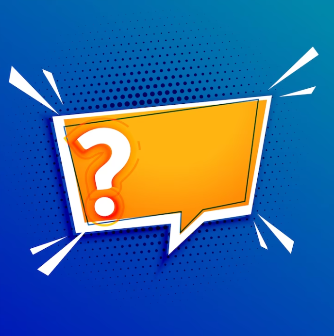 Question mark template depicted on the  text space on blue background 