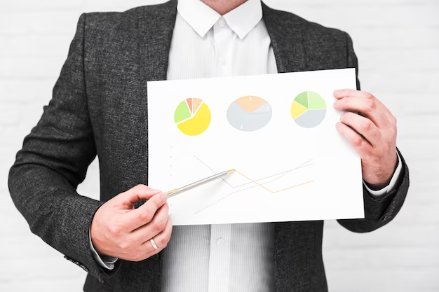 A man holding charts for financial analysis