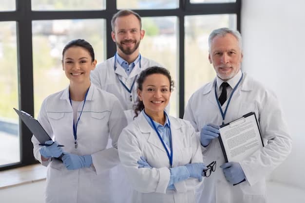 A team of doctors who stand by smiling